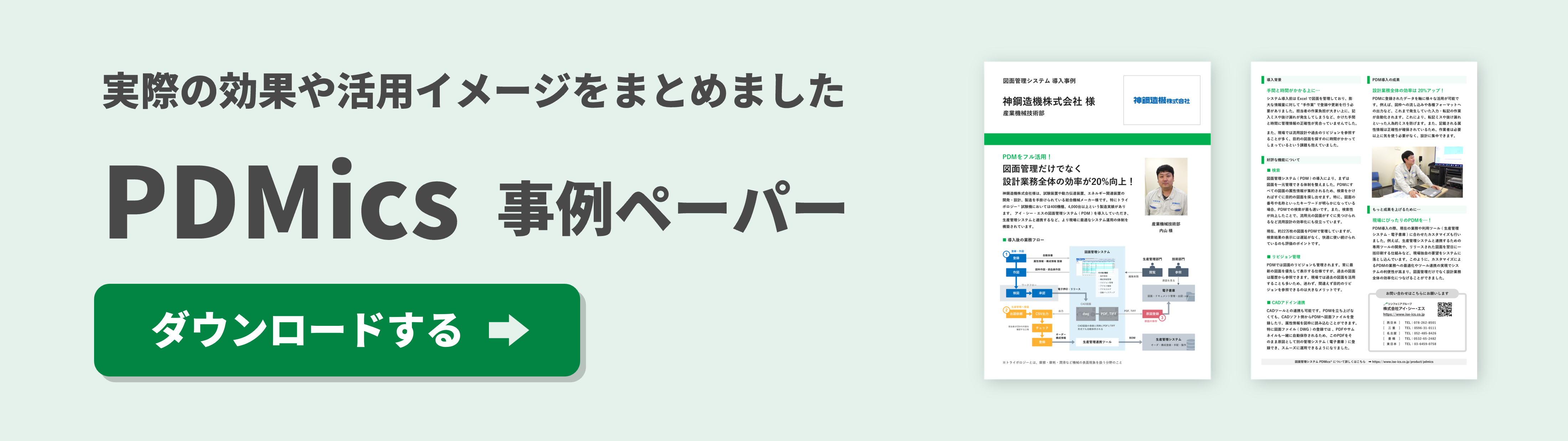 実際の効果や活用イメージをまとめた事例資料はこちら「PDMics事例ペーパー」